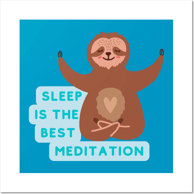 Meditating Sloth Wall Art by Sleepy Time Tales